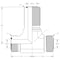 World Wide Fittings Male Flat Face O-Ring to Male Flat Face O-Ring to Male Flat Face O-Ring Bulkhead Branch Tee 4725X10X10X10 - alternate 2
